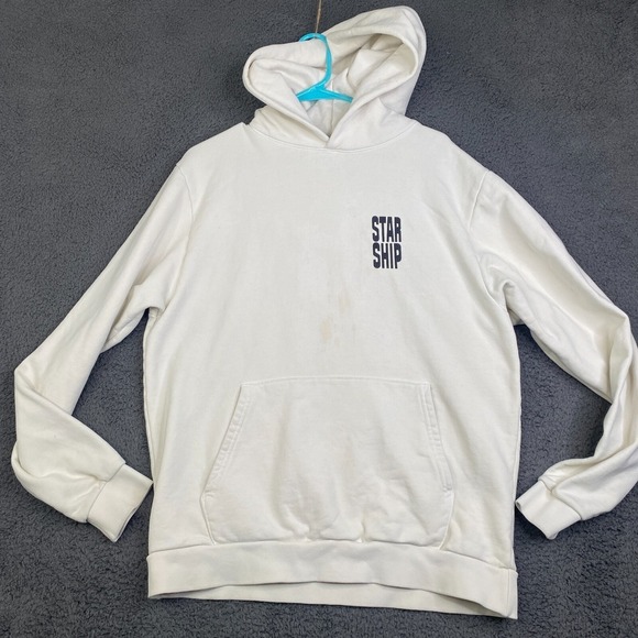 Official SpaceX Starship Schematics Hoodie Sweatshirt M Cream Rare Limited